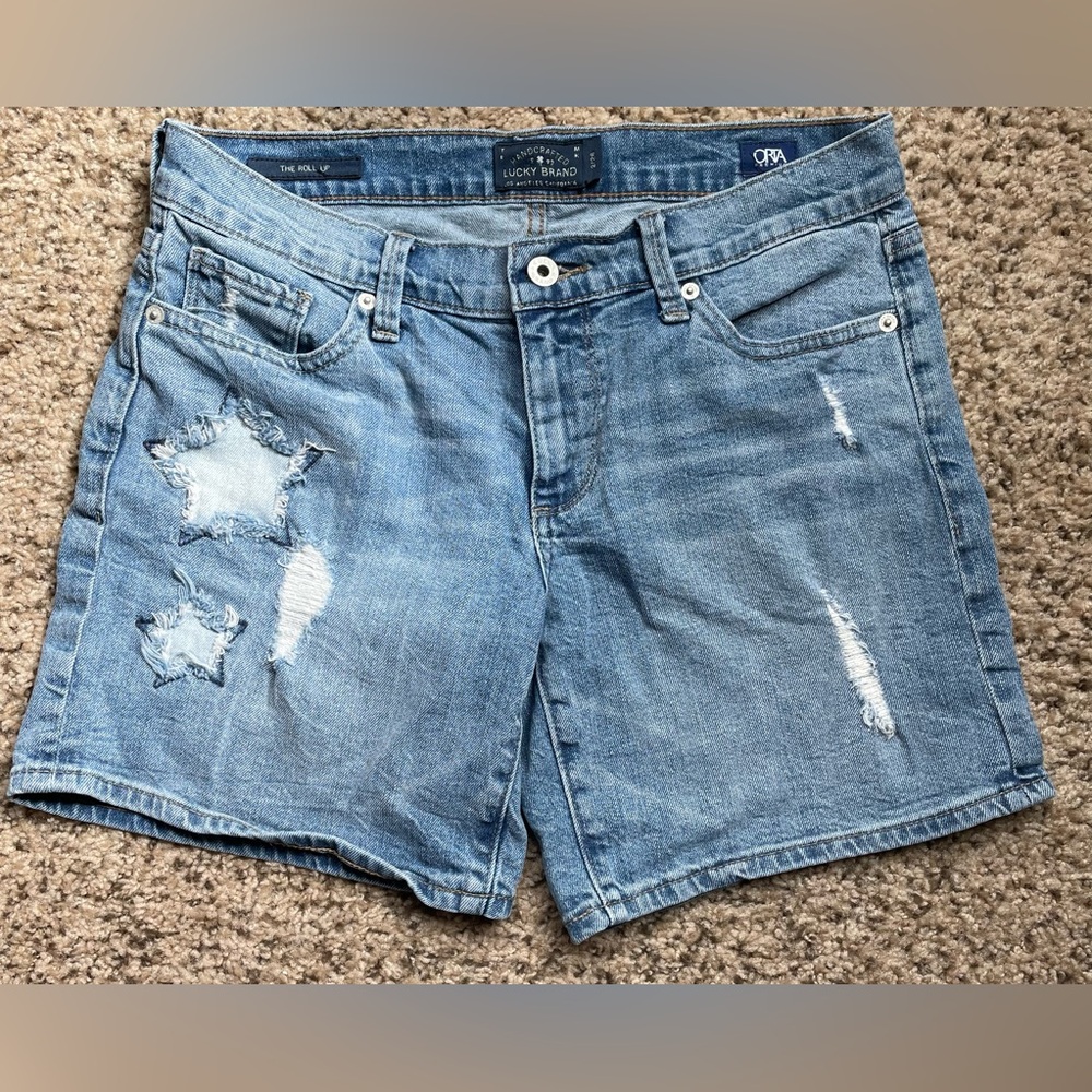 Lucky Brand “The Roll Up“ Blue Denim Jean Shorts Women’s 2/26